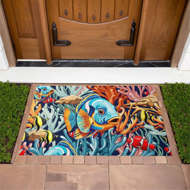 Tropical Fish Colorful Summer Vibes Doormat (Outdoor)