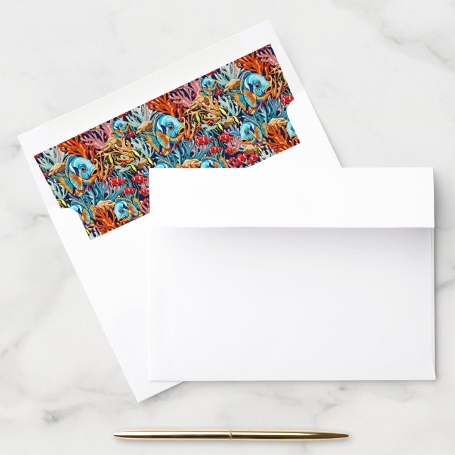 Tropical Fish Colorful Summer Vibes Envelope Liner (Desk)