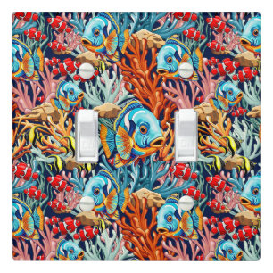 Tropical Fish Colorful Summer Vibes Light Switch Cover