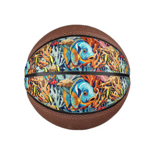 Tropical Fish Colorful Summer Vibes Mini Basketball