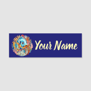 Tropical Fish Colorful Summer Vibes Name Tag