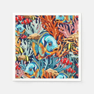 Tropical Fish Colorful Summer Vibes Napkins