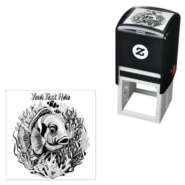 Tropical Fish Colorful Summer Vibes Self-inking Stamp (In Situ)