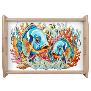 Tropical Fish Colorful Summer Vibes Serving Tray