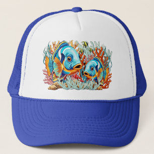 Tropical Fish Colorful Summer Vibes Trucker Hat