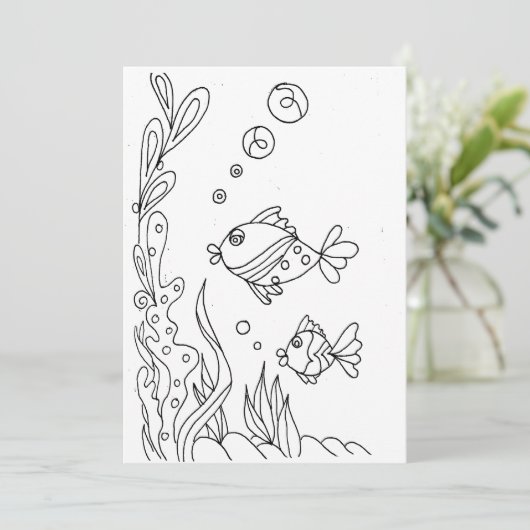 Tropical Fish Coloring Card (Standing Front)