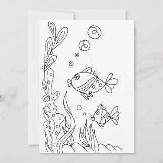 Tropical Fish Coloring Card