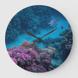 Tropical Fish Coral Sea Large Clock