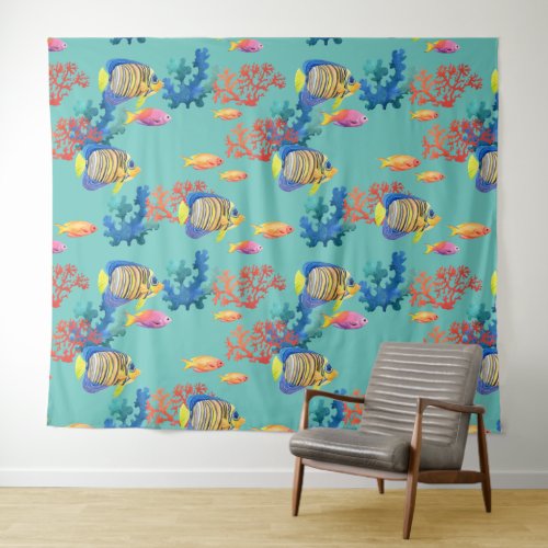 Tropical Fish  Coral Tapestry