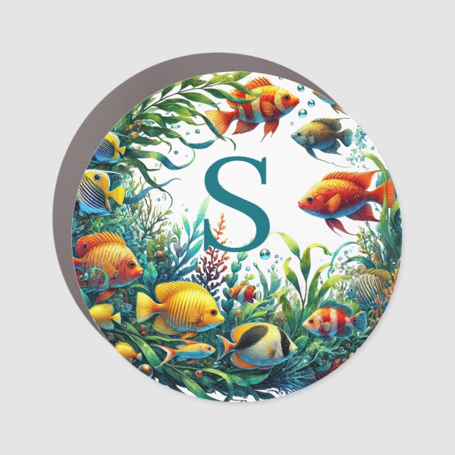 Tropical Fish Decor Door Personalized Magnet (Front)
