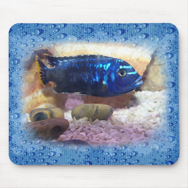 Tropical Fish Digital Watercolor Mouse Pad (Front)