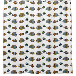 Tropical Fish Frenzy Shower Curtain (choose color)