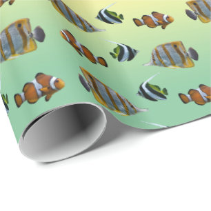 Tropical Fish Frenzy Wrapping Paper (Rainbow)