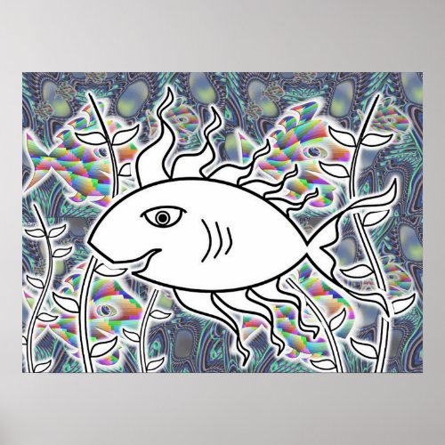Tropical Fish in a Fantasy Reef Poster