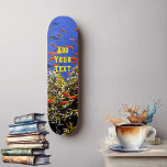 Tropical Fish in Ocean Coral Reef Blue Sea Elegant Skateboard<br><div class="desc">A live blue ocean with school of fish on your skateboard. Enjoy skating on this beautiful board which brings the entire marine life to your doorstep. The illustration features orange fish, coral reef, tropical waters. "Add your text" to customize the skateboard or you can remove to do away without it....</div>