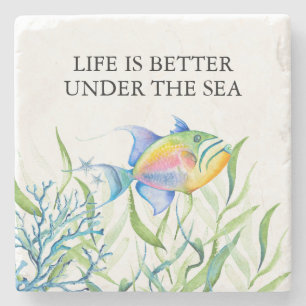 Tropical Fish Linonfish Favors Stone Coaster
