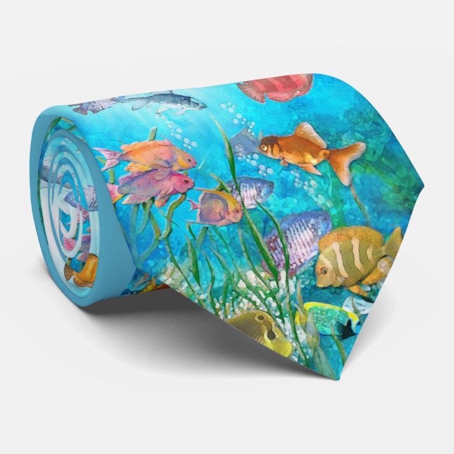 Tropical Fish Neck Tie (Rolled)