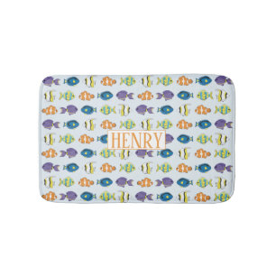 Tropical Fish Pattern Custom Small Bath Mat