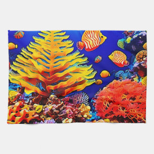 Tropical Fish Reef Underwater Life Kitchen Towel