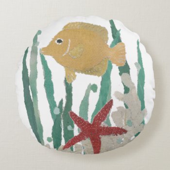 Tropical Fish Round Pillow by BlessHue at Zazzle