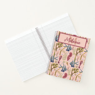 Tropical Fish Sea Horses Shells Aquatic Plants   Notebook