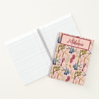 Tropical Fish Sea Horses Shells Aquatic Plants   Notebook