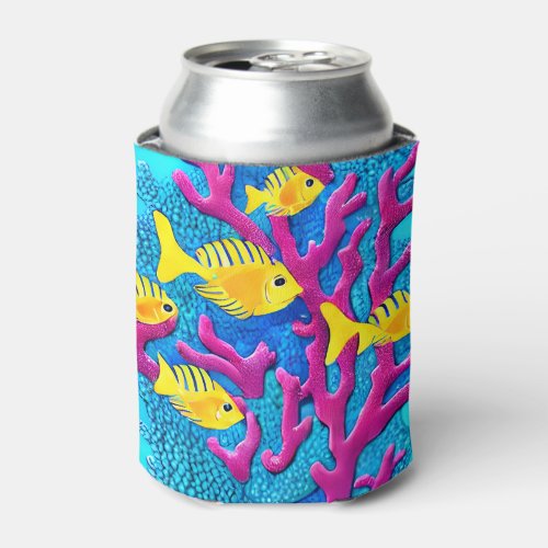 Tropical Fish Seamless Pattern Can Cooler