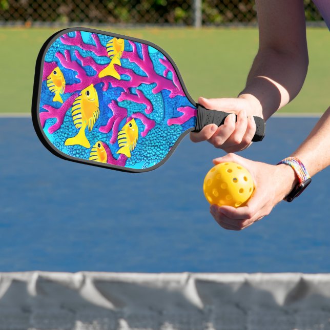 Tropical Fish Seamless Pattern Pickleball Paddle (Insitu)