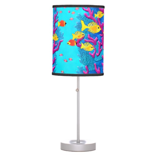 Tropical Fish Seamless Pattern Table Lamp