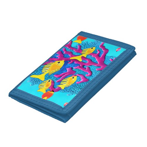 Tropical Fish Seamless Pattern Trifold Wallet