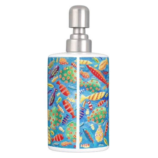 Tropical Fish Soap Dispenser & Toothbrush Holder (Back)