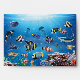 Tropical Fish swimming Seabed Envelope