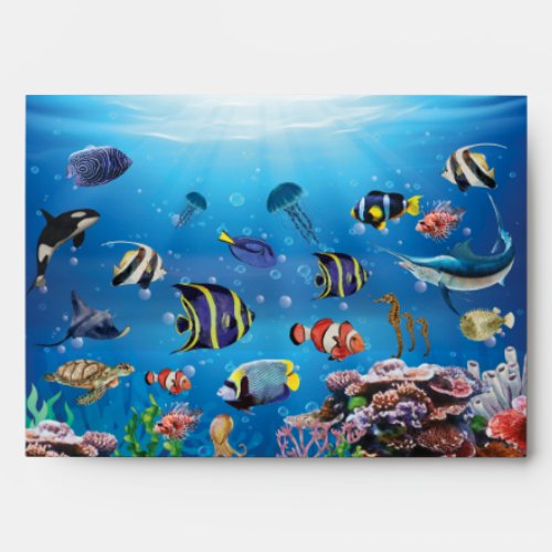 Tropical Fish swimming Seabed Envelope