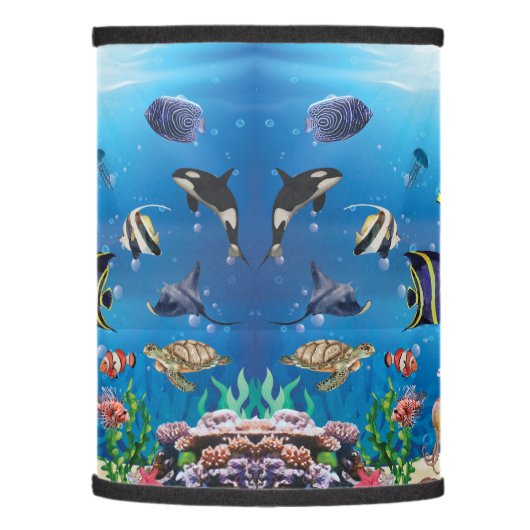 Tropical Fish swimming Seabed Lamp Shade (Left)