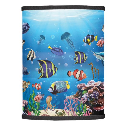 Tropical Fish swimming Seabed Lamp Shade (Front)