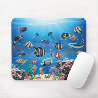 Tropical Fish swimming Seabed