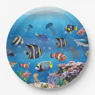 Tropical Fish swimming Seabed