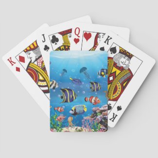 Tropical Fish swimming Seabed