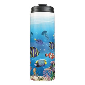 Tropical Fish swimming Seabed
