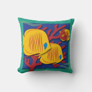 Tropical Fish Throw Pillow