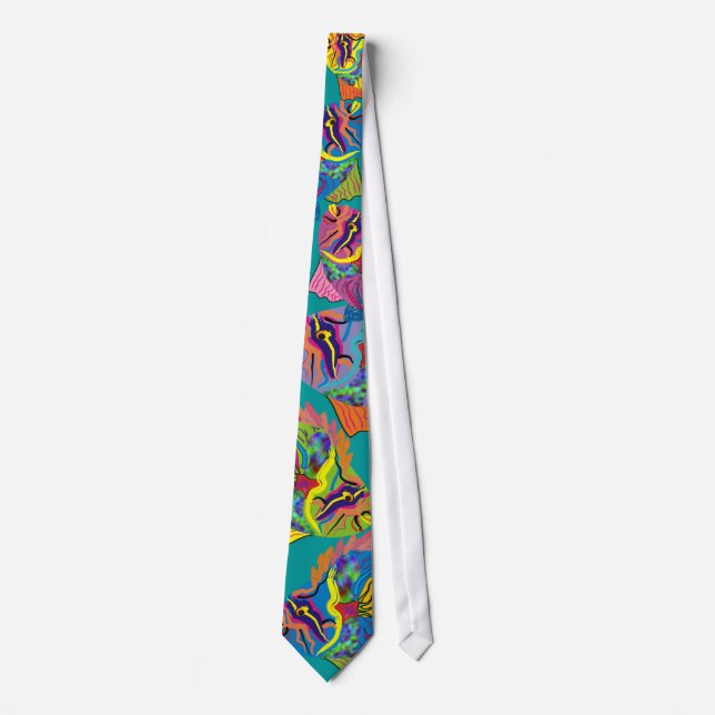 Tropical Fish Tie, Whimsical Art Neck Tie (Front)