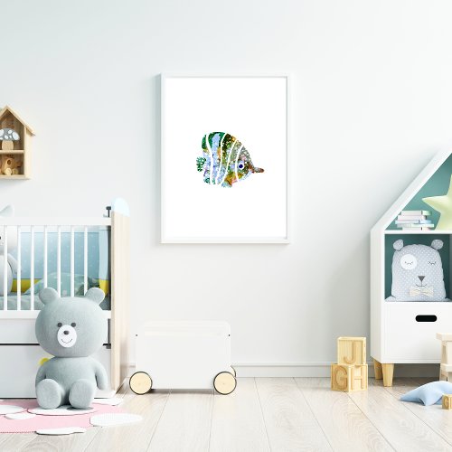 Tropical Fish Watercolor Nursery Art Poster