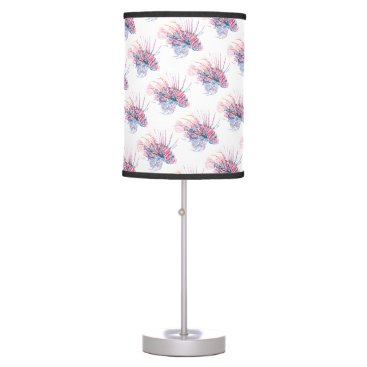 Tropical Fish Watercolor Pattern Beachy Table Lamp