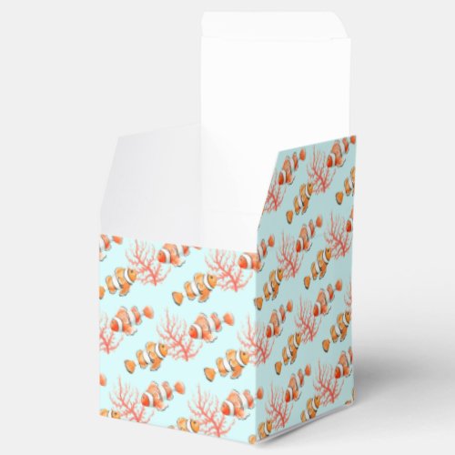 tropical fish watercolor patterned favor box