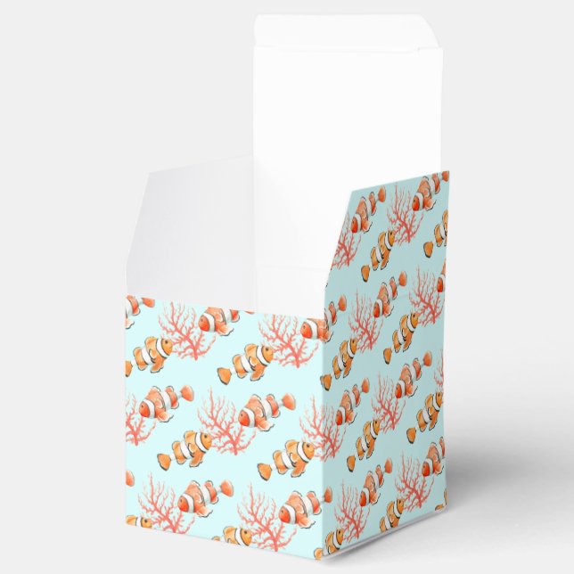 tropical fish watercolor patterned favor box (Opened)