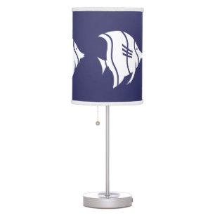 TROPICAL FISH White on blue Table Lamp