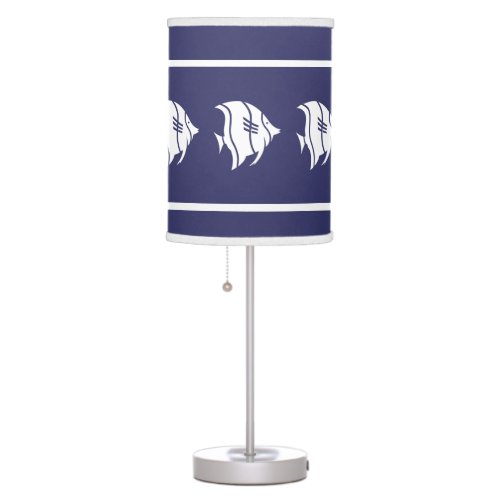 TROPICAL FISH White on blue Table Lamp