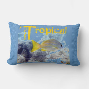 Tropical Fish Yellow Pillow