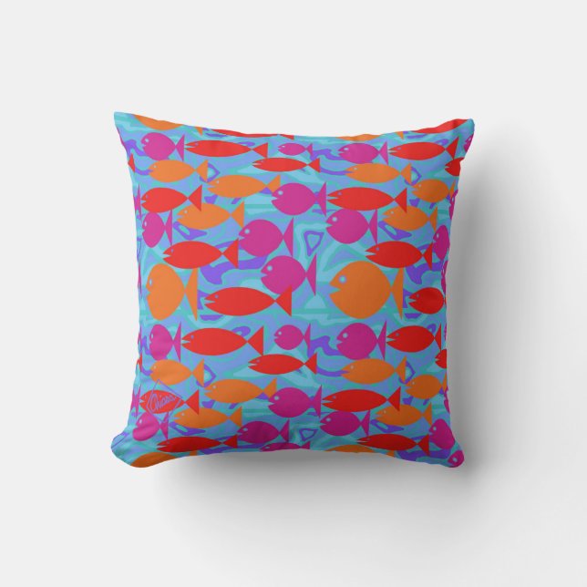 Tropical Fishes Throw Pillow (Front)