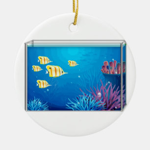 Tropical FishTank Ceramic Ornament